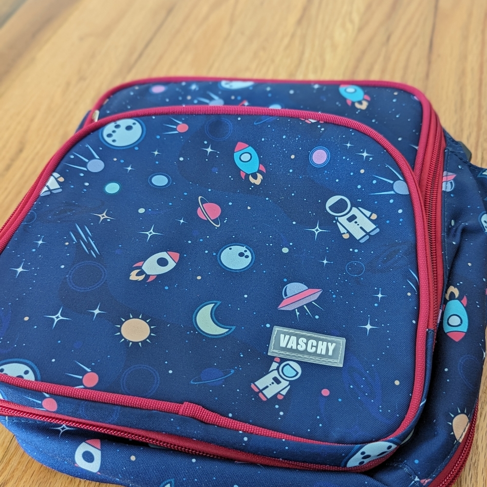 Vaschy Outer Space cute cartoon insulated lunch box with optional strap, kids OS - Picture 7 of 7